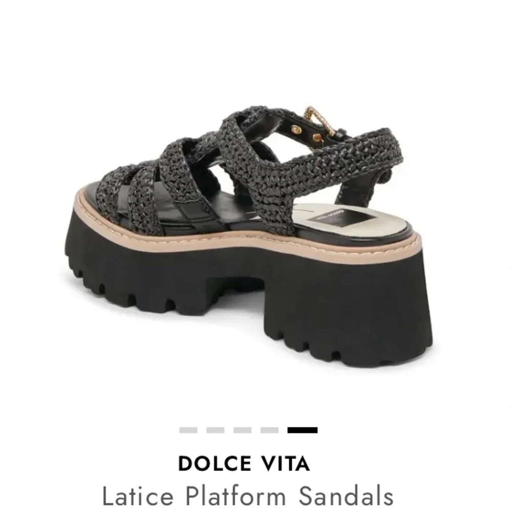 Dolce Vita Black Lattice Platform Sandals 8.5